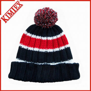 Customize Acrylic Jacquard Crochet POM POM Hat